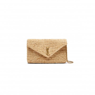 YSL CASSANDRE MINI RAFFIA SHOULDER BAG 819271 (19*12*3cm)